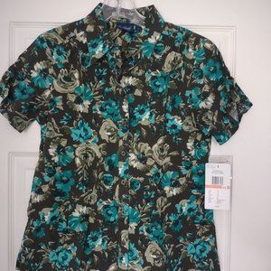 Gloria Vanderbilt Floral Short Sleeve Blouse